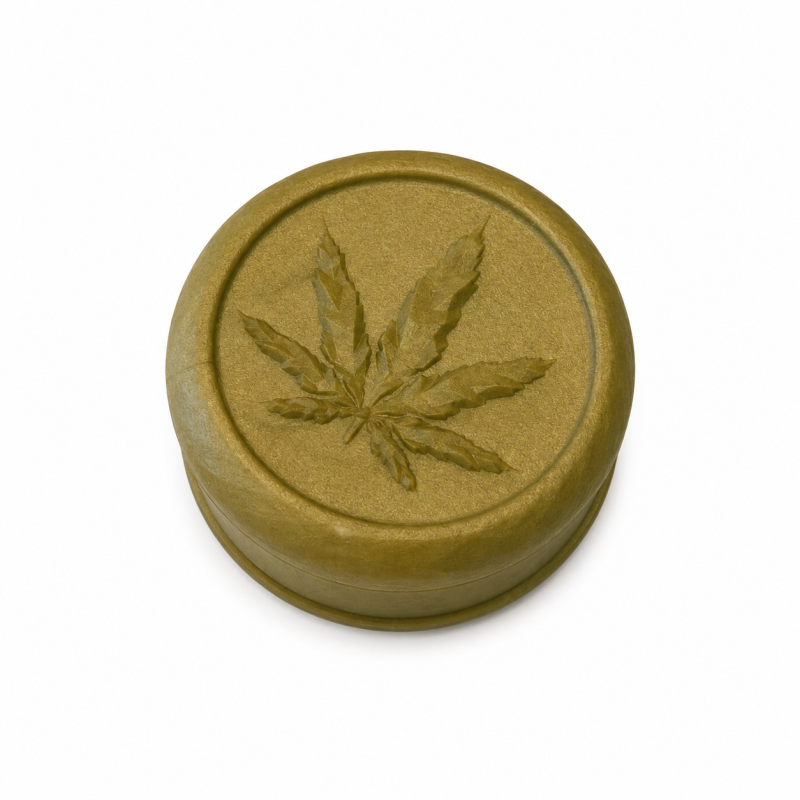 GRINDER FEUILLE DE CANNABIS OR