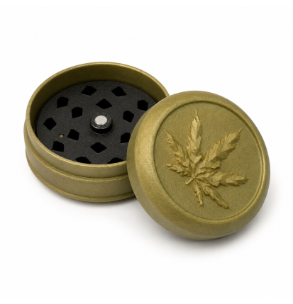 GRINDER FEUILLE DE CANNABIS OR