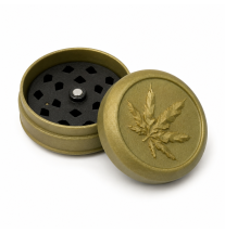 GRINDER FEUILLE DE CANNABIS OR