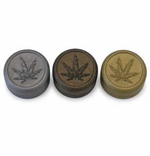 GRINDER FEUILLE DE CANNABIS ARGENT