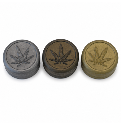 GRINDER FEUILLE DE CANNABIS ARGENT