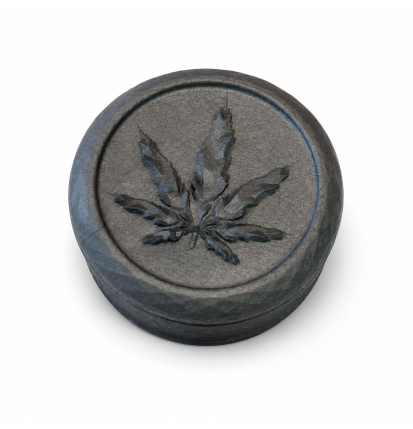 GRINDER FEUILLE DE CANNABIS ARGENT