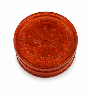Grand Grinder Acrylique Feuille de Cannabis Rouge
