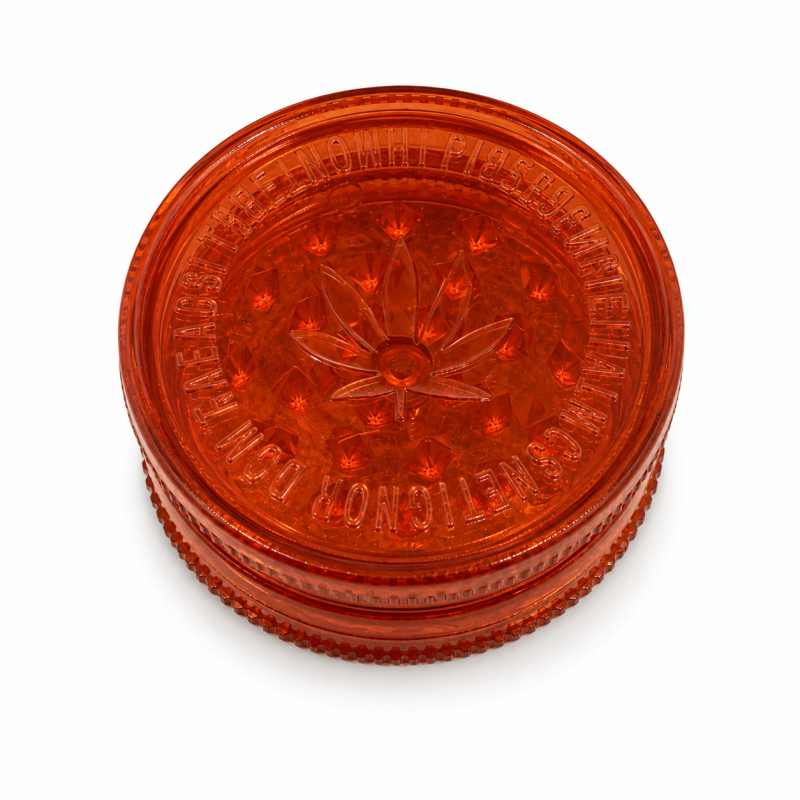 Grand Grinder Acrylique Feuille de Cannabis Rouge