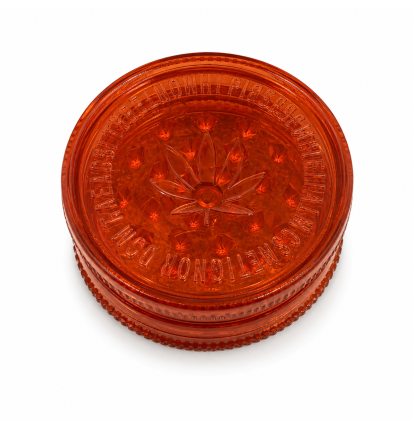 Grand Grinder Acrylique Feuille de Cannabis Rouge