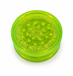 Grand Grinder Acrylique Feuille de Cannabis Jaune
