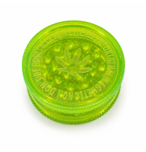 Grand Grinder Acrylique Feuille de Cannabis Jaune