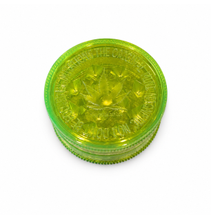 Petit Grinder Acrylique Feuille de Cannabis Jaune