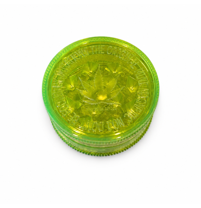 Petit Grinder Acrylique Feuille de Cannabis Jaune