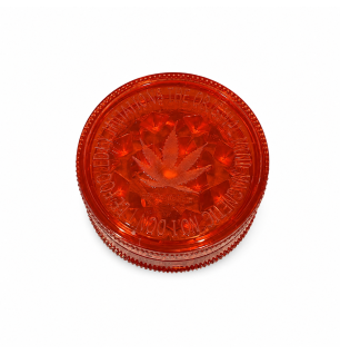 Petit Grinder Acrylique Feuille de Cannabis Rouge