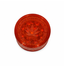 Petit Grinder Acrylique Feuille de Cannabis Rouge