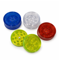 Petit Grinder Acrylique Feuille de Cannabis Rouge