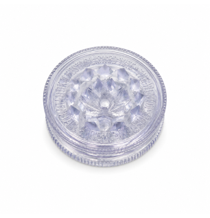 Petit Grinder Acrylique Feuille de Cannabis Blanc