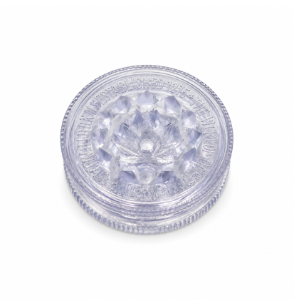 Petit Grinder Acrylique Feuille de Cannabis Blanc