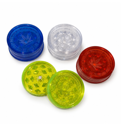 Petit Grinder Acrylique Feuille de Cannabis Blanc