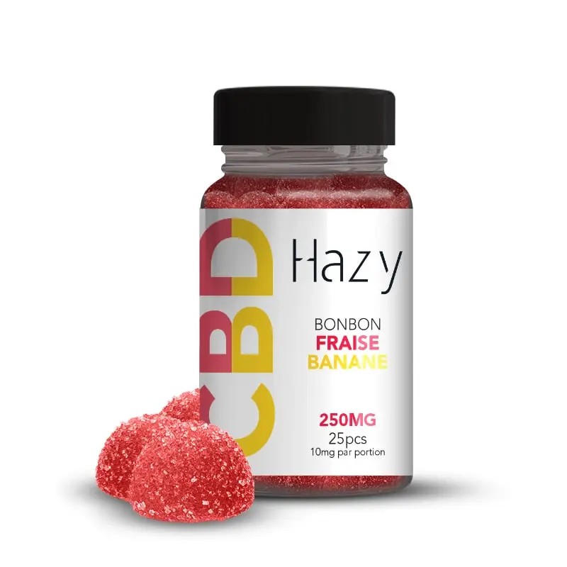 Bonbons au CBD arôme Framboise – 250mg – 25 pièces