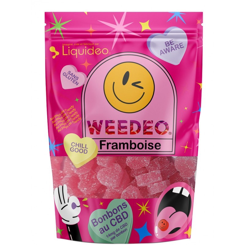 Bonbons framboise CBD - 14mg de CBD par bonbon - Weedeo