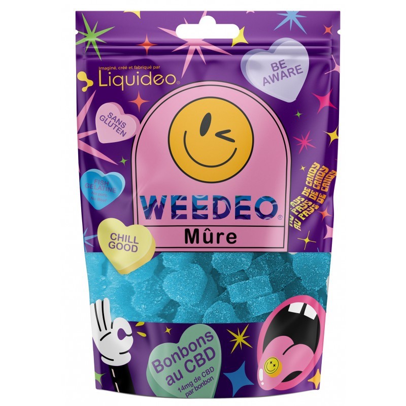 Bonbons mûre CBD - 14mg de CBD par bonbon - Weedeo
