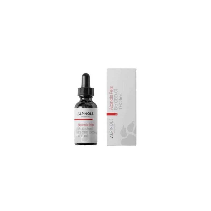 Huile de CBD pour gros chiens (6%) à l'huile de saumon, sans THC, 10ml